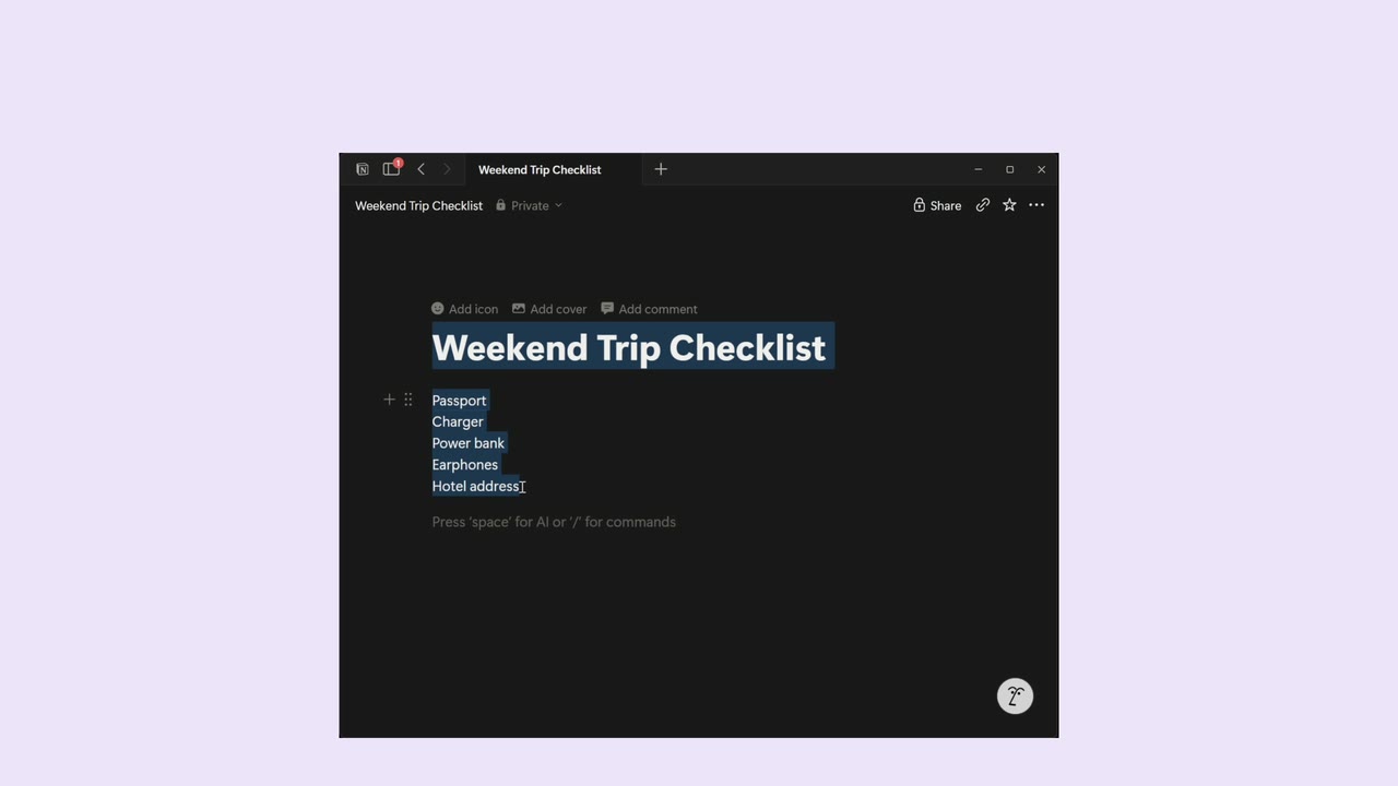 Text selected on Windows before clipboard transfer