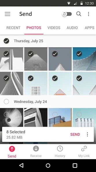 Send Anywhere app interface